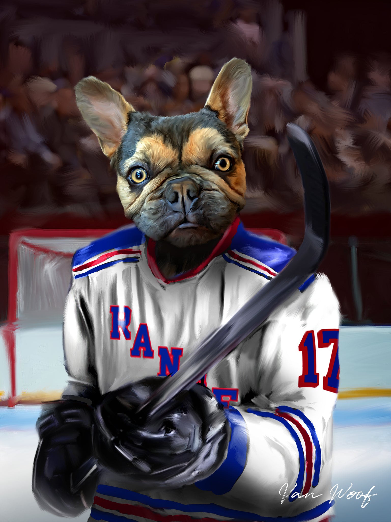 Custom Hockey Pet Portrait, Custom Pet Portrait, Custom Dog